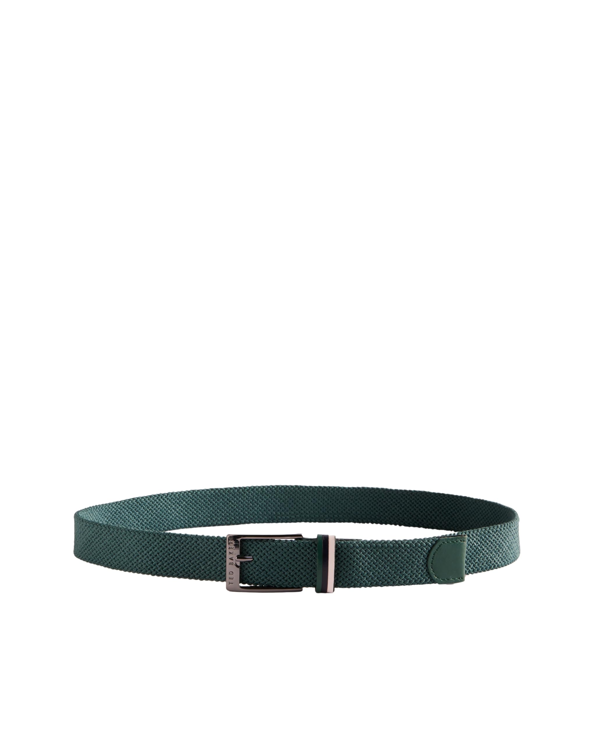 Ted Baker london woven leather elasticated belt, dk-green