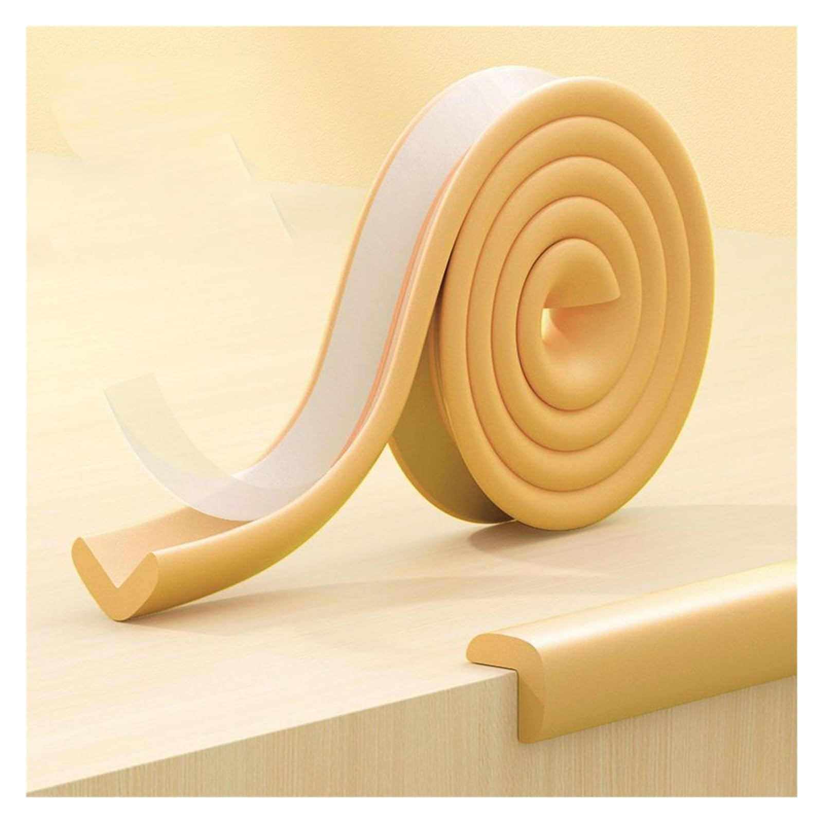 Foam Edge Corner Guards Protector Anti Collision Strip Self-Adhesive Safety Strips Bumper Stair Cushion For Furniture Cabinets Steps(Orange,5m/16.4ft)
