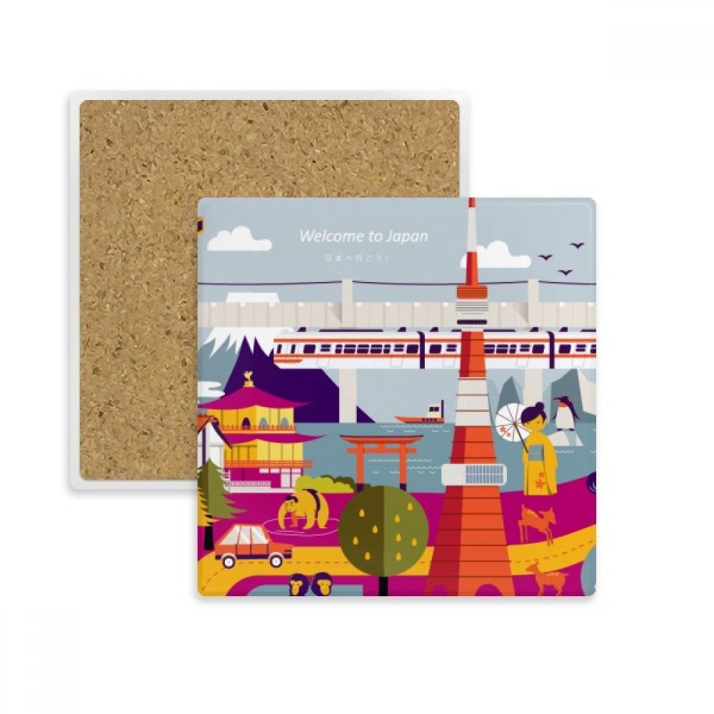 Coaster tasse absorbant motif paysage du Japon pour poser vos verres