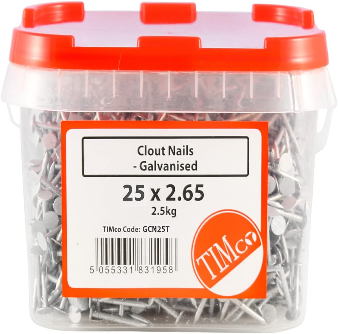 TIMCO Galvanized Clout Nails - 65 x 2.65-2.5kg Tub