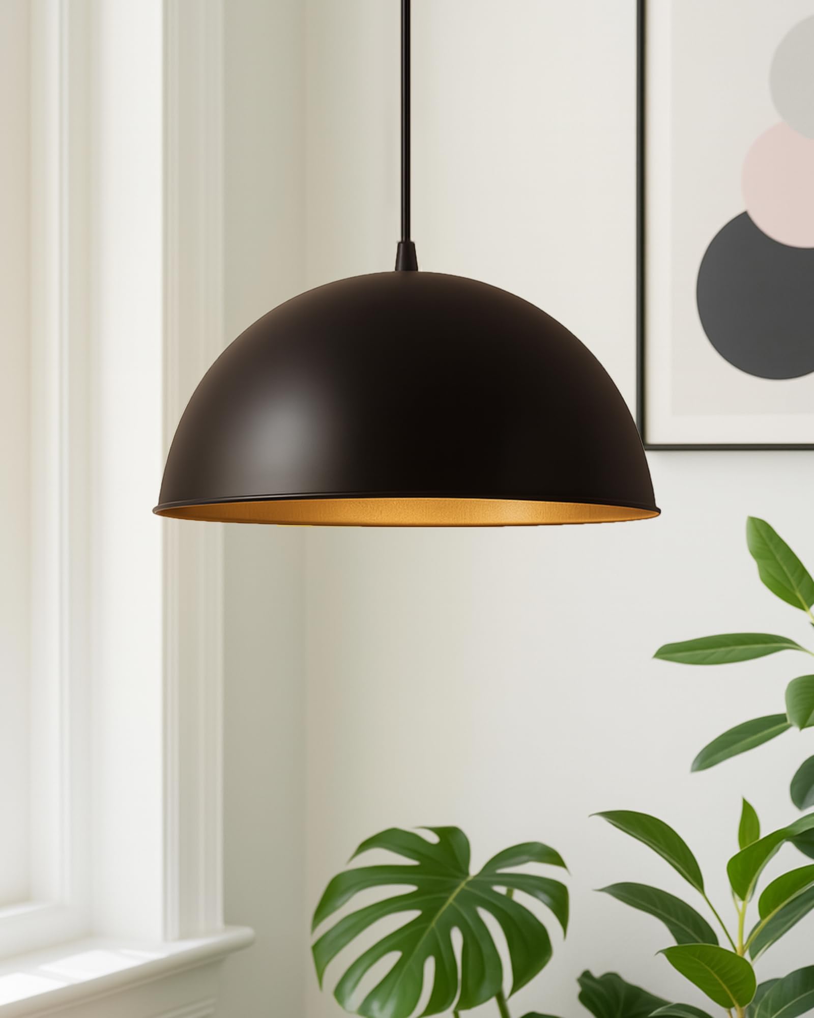 Homesake® Metallic Black Home Decor Items Hanging Pendant Light Ceiling Decorative Vintage Chandelier Jhumar Lighting for Home Living Room, Bedroom Pack of 1-10 Inch