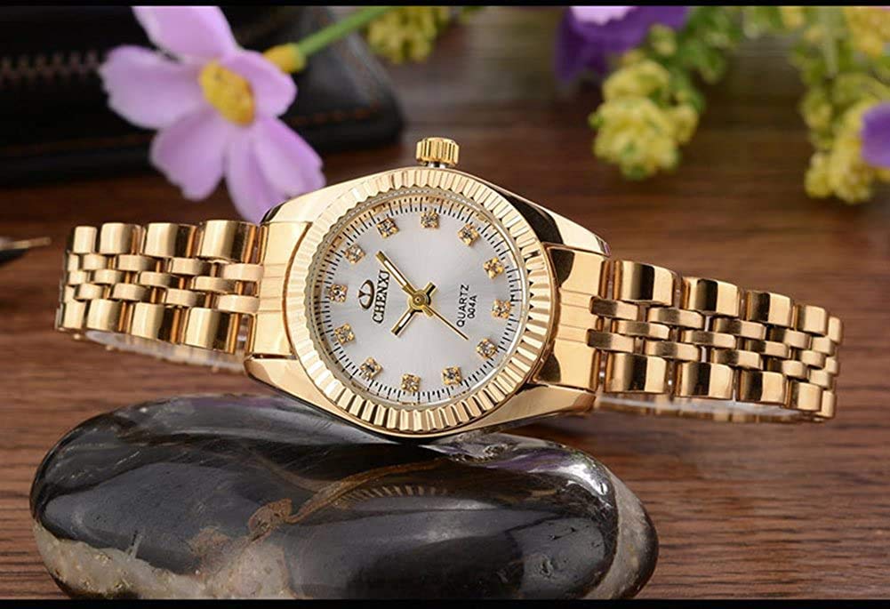 MASTOP Romantische Quarz-Armbanduhren für Sie und Ihn, analog, Edelstahl, Geschenk-Set für Liebhaber, 2 Stück