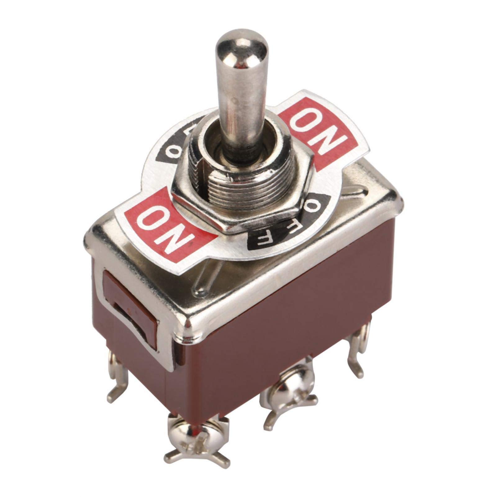 Interruptores de palanca Paquete de 5 interruptores de palanca basculantes for automóvil SPST de encendido y apagado de 6 pines, orificio de montaje de 15 A, 250 V y 12 mm interruptor electronico
