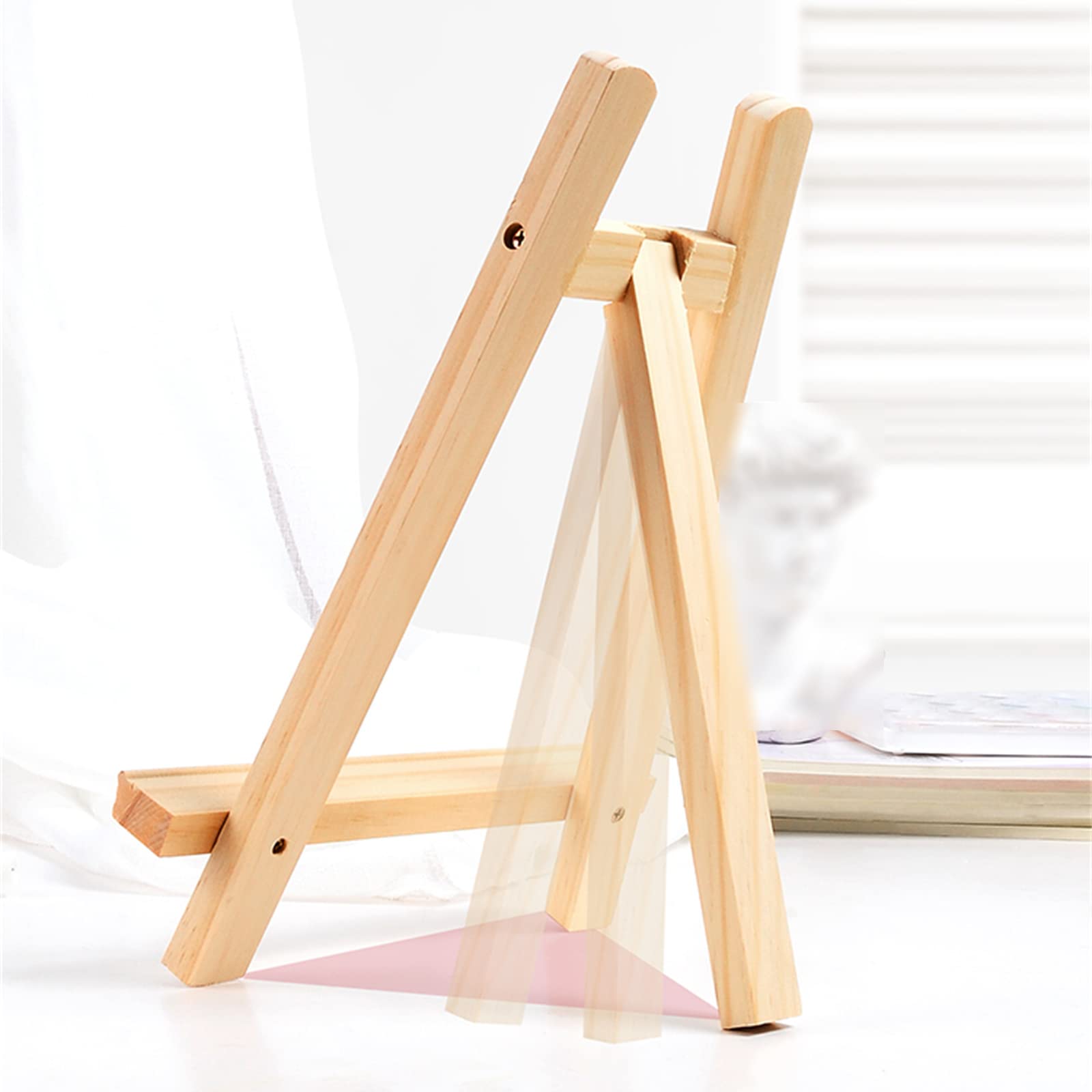 Caballete de exhibición de arte de mesa, 28 cm de alto, caballetes portátiles y ajustables, trípodes de madera pequeños, caballete para exhibir pinturas en lienzo, menú, letrero de boda (tamaño: 28