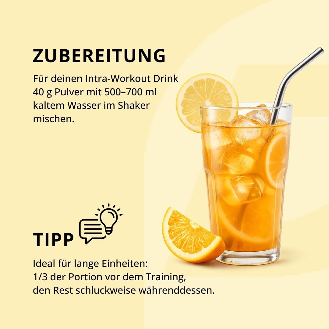 Premium Intra Workout Drink mit EAAs | Kohlenhydraten | Mehr Energie Power beim Training | Aminosäuren Komplex mit L-Glutamin | Muskelzellvolumen erhöhen | Crazy Orange von Dynamics Nutrition | 1000g