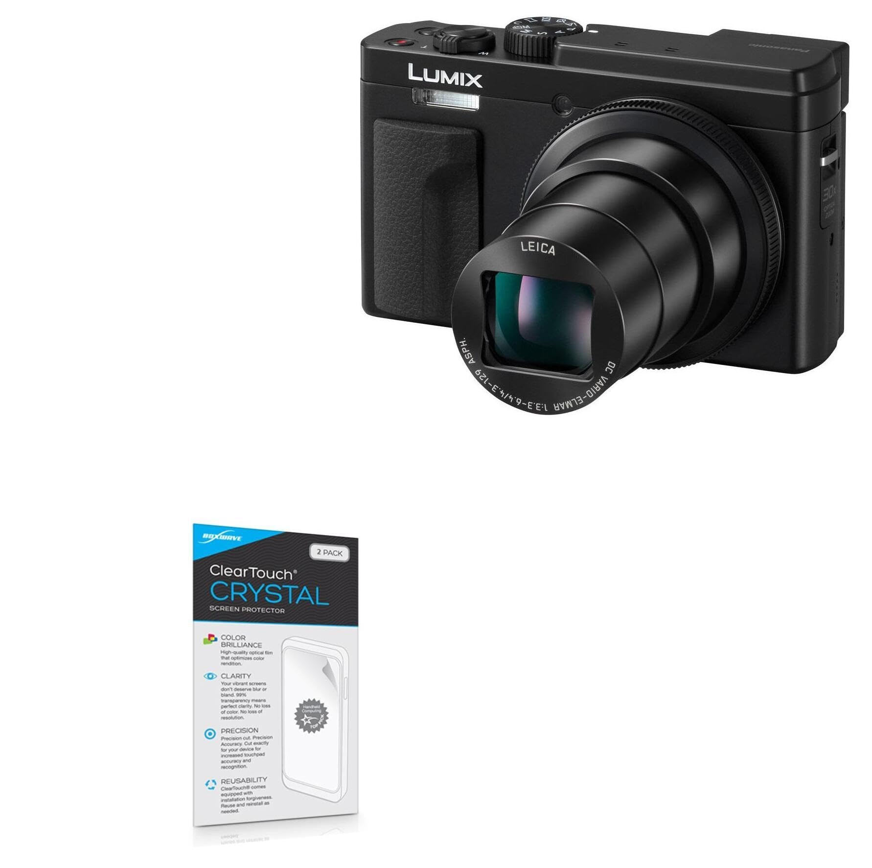 BoxWave Screen Protector Compatible with Panasonic Lumix DCZS80 - ClearTouch Crystal (2-Pack), HD Film Skin - Shields from Scratches