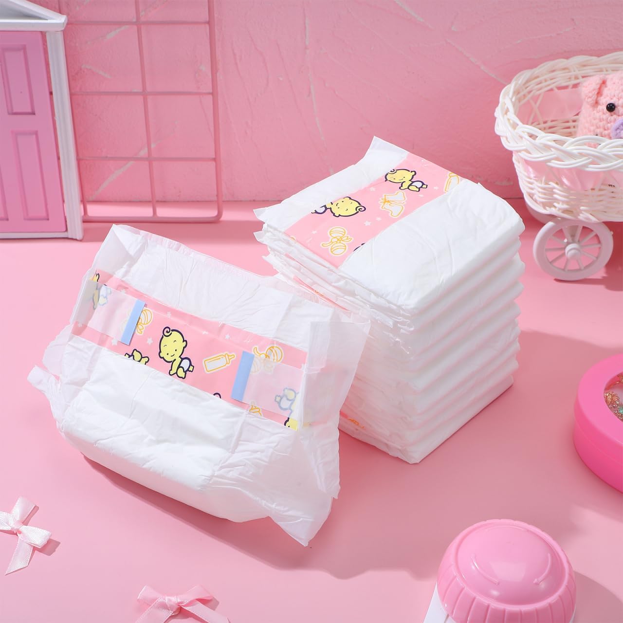 TOYANDONA 10pcs Baby Doll Diapers for 18 Inch - Baby Doll Underwear Diapers for Reborn Accessories