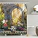 ZLWSSA Tenda da Doccia Impermeabile 3D Set Decorazioni per La Casa di Campagna Fate Che Giocano nelle Rovine con Fiori Farfalle in Fiore Fantasia 180x200cm