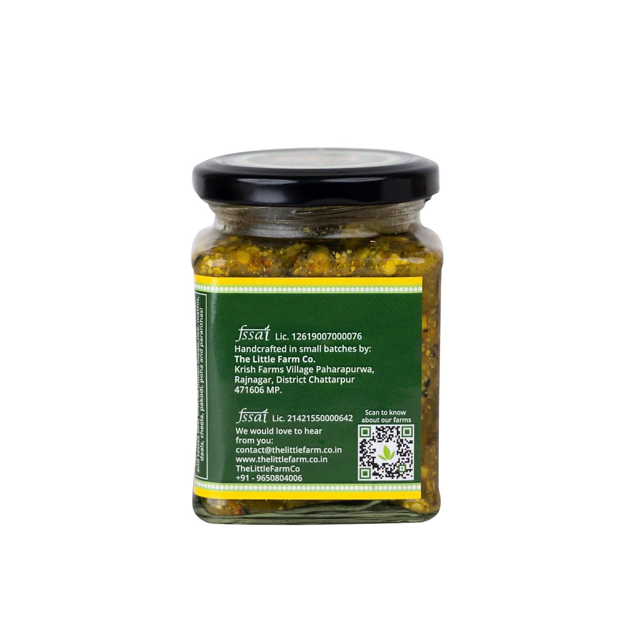 THE LITTLE FARM CO Green Chilli Pickle - Hari Mirch ka Achar (250g)| Less Oil Mustard Base Homestyle Tangy Flavour Chilli Pickles | No Added Preservatives, Artificial Colours & Flavours | Traditional Recipe - Image 4 thumbnail