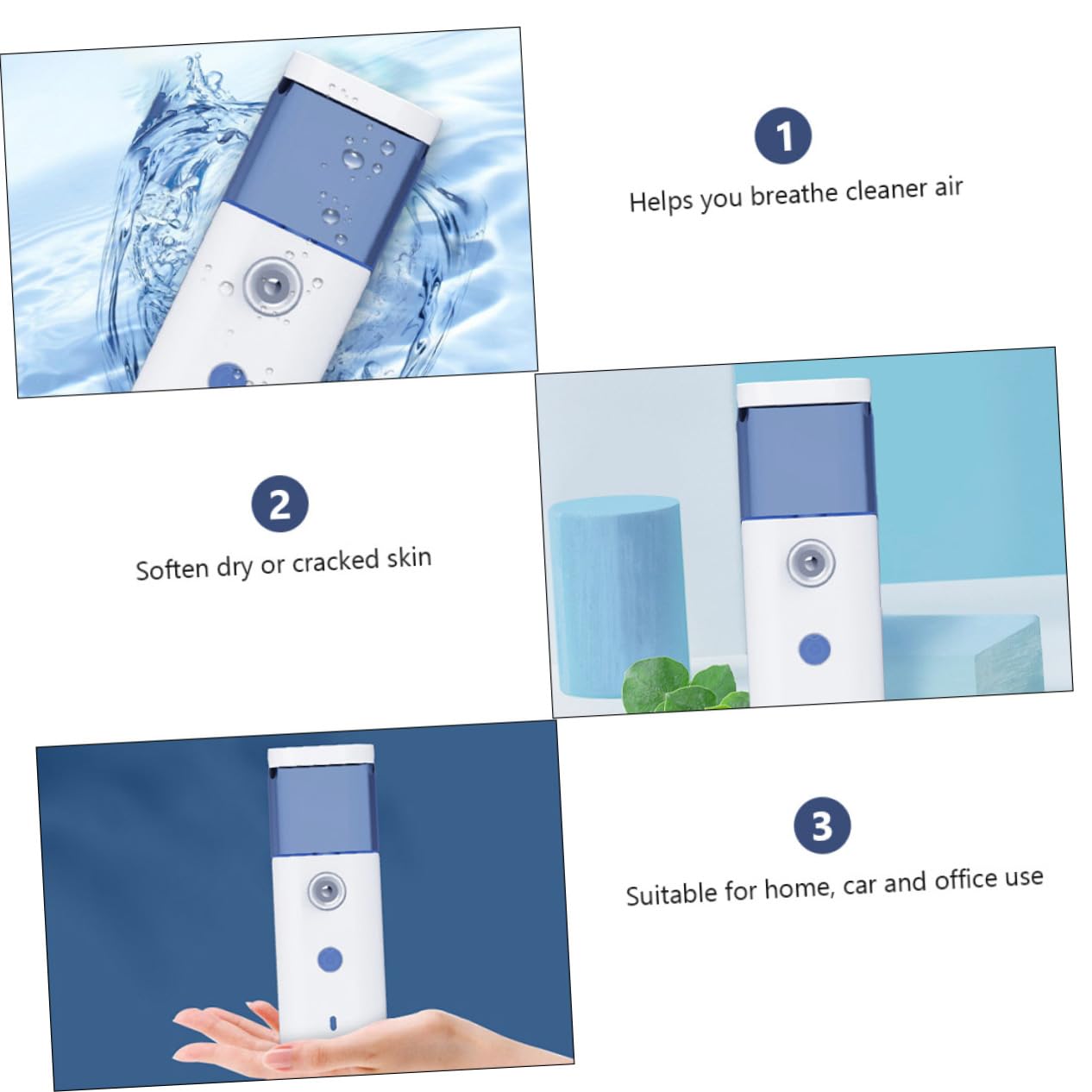 Angoily Portable Face Humidifier Nano Spray Device Face for Dry Skin Makeup Safe