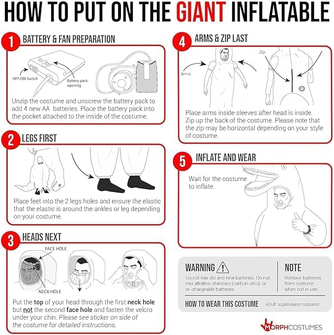 Morph Inflatable Dinosaur Costume for Kids, T Rex Blow Up Costume, Blow Up Costumes for Kids - Image 5