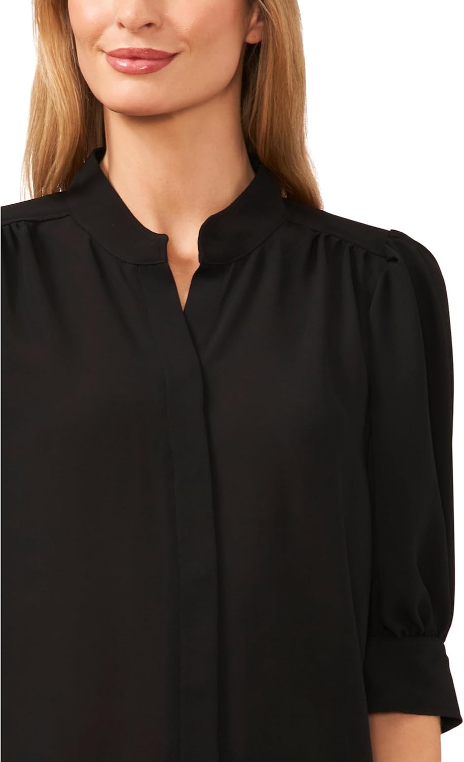 CeCe Womens Short Sleeve Hidden Placket Top - Image 3