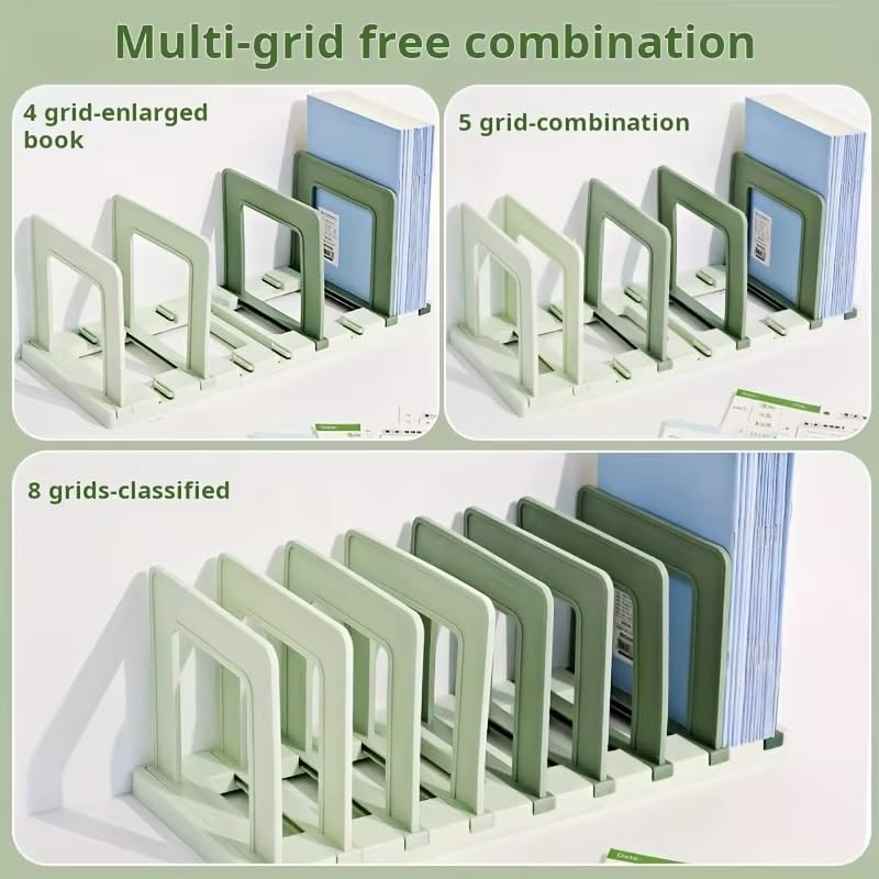 Image of ZURATO Foldable File Organizer Rack | Sorter Office Desk Accessories | Durable & Sturdy | Easy Assembly | Book Holder Magazine Stand | for Office, Home (Gradient Blue, 4 Compartment)