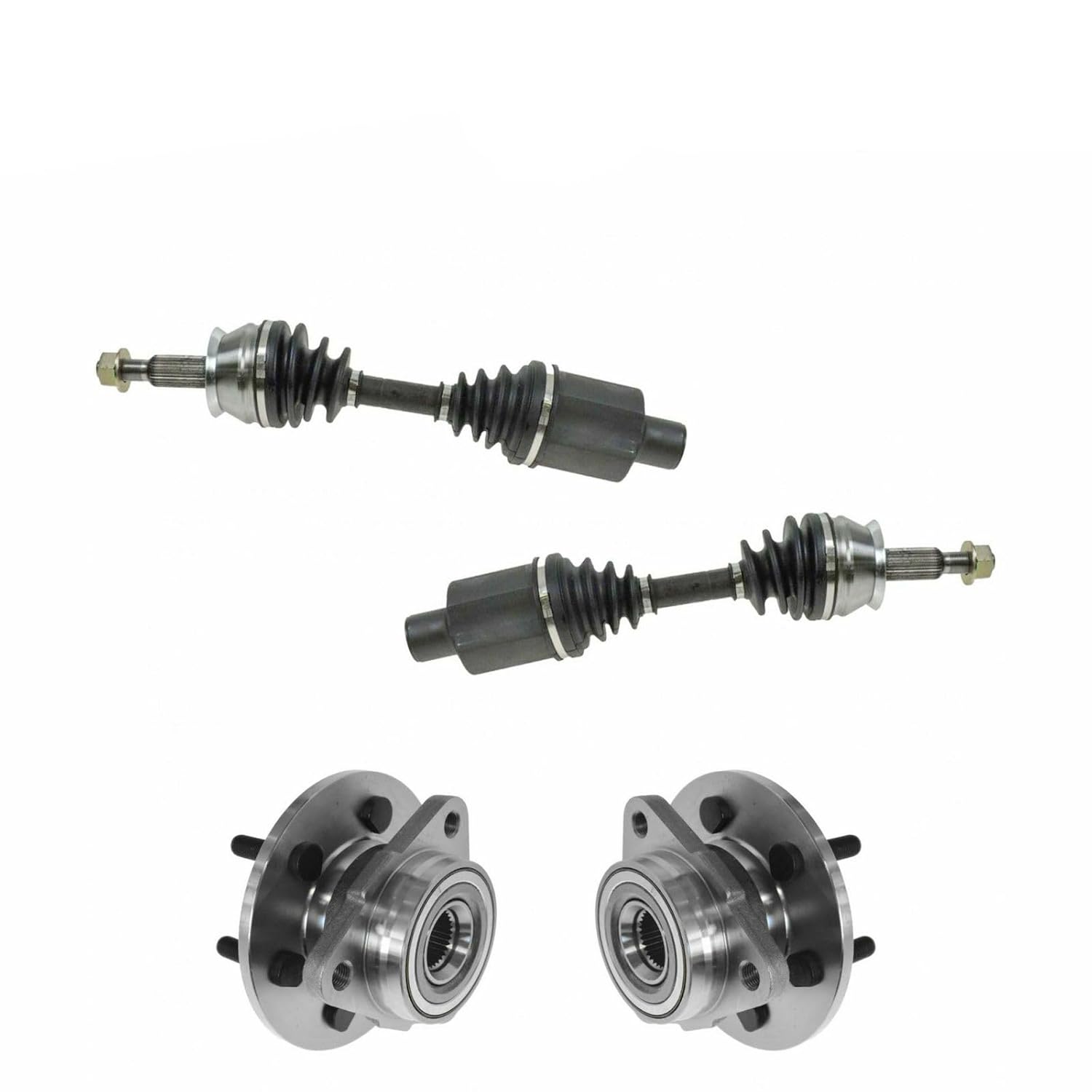 Front CV Axle Shafts & Wheel Hub Bearing Assemblies Set of 4 for Dodge for Dakota 2001-2004 for Durango 2001-2003 52069361AB 52069361AC