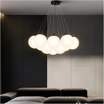 Modern LED Chandeliers Milk White Glass Ball Pendant Hanging Lighting Living Room Kitchen Restaurant Hotel Chandelier,Modern Lighting 1Warm White