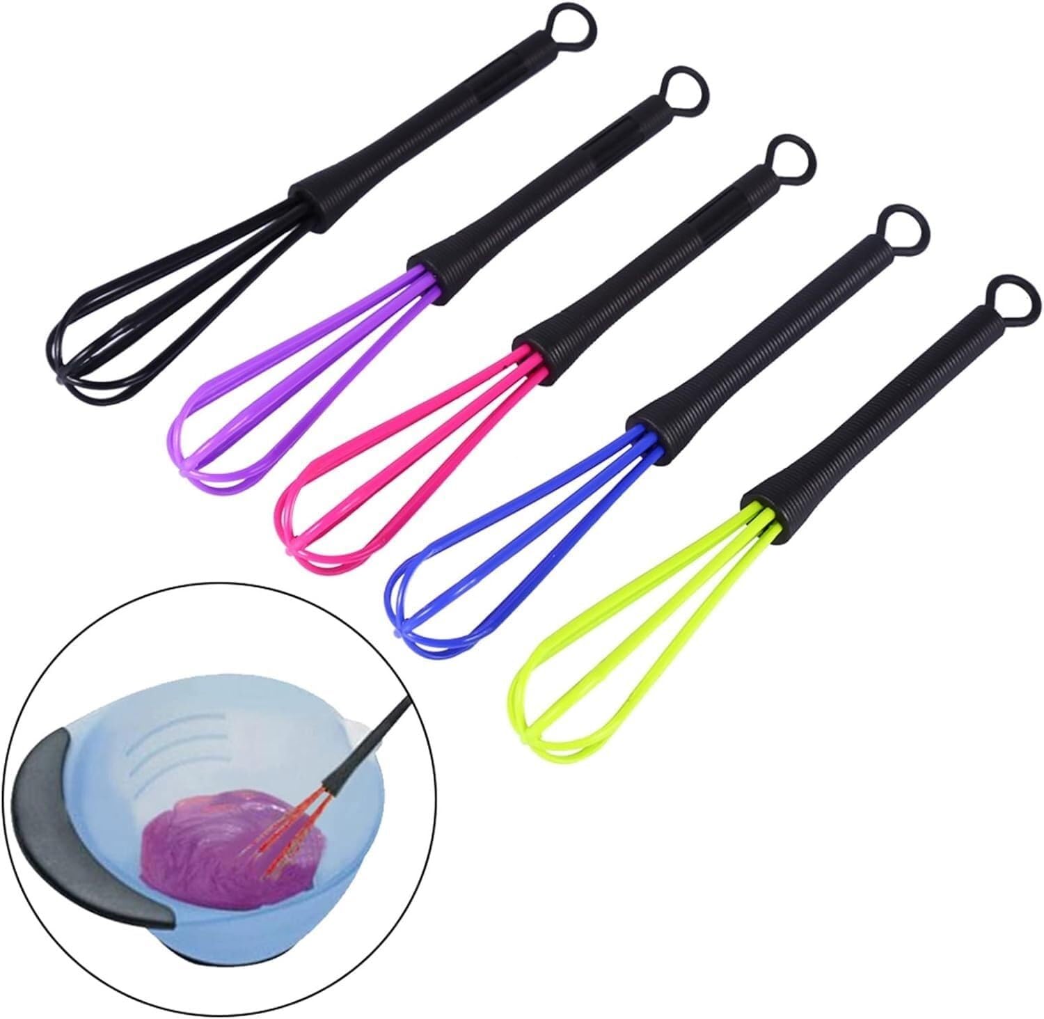 Schneebesen Rührbesen Handmixer, Haarfärbe-Crememischer, Kunststoff-Haarfärbemixer, Mischen, Rühren, Schlagen Handschneebesen(Blue)