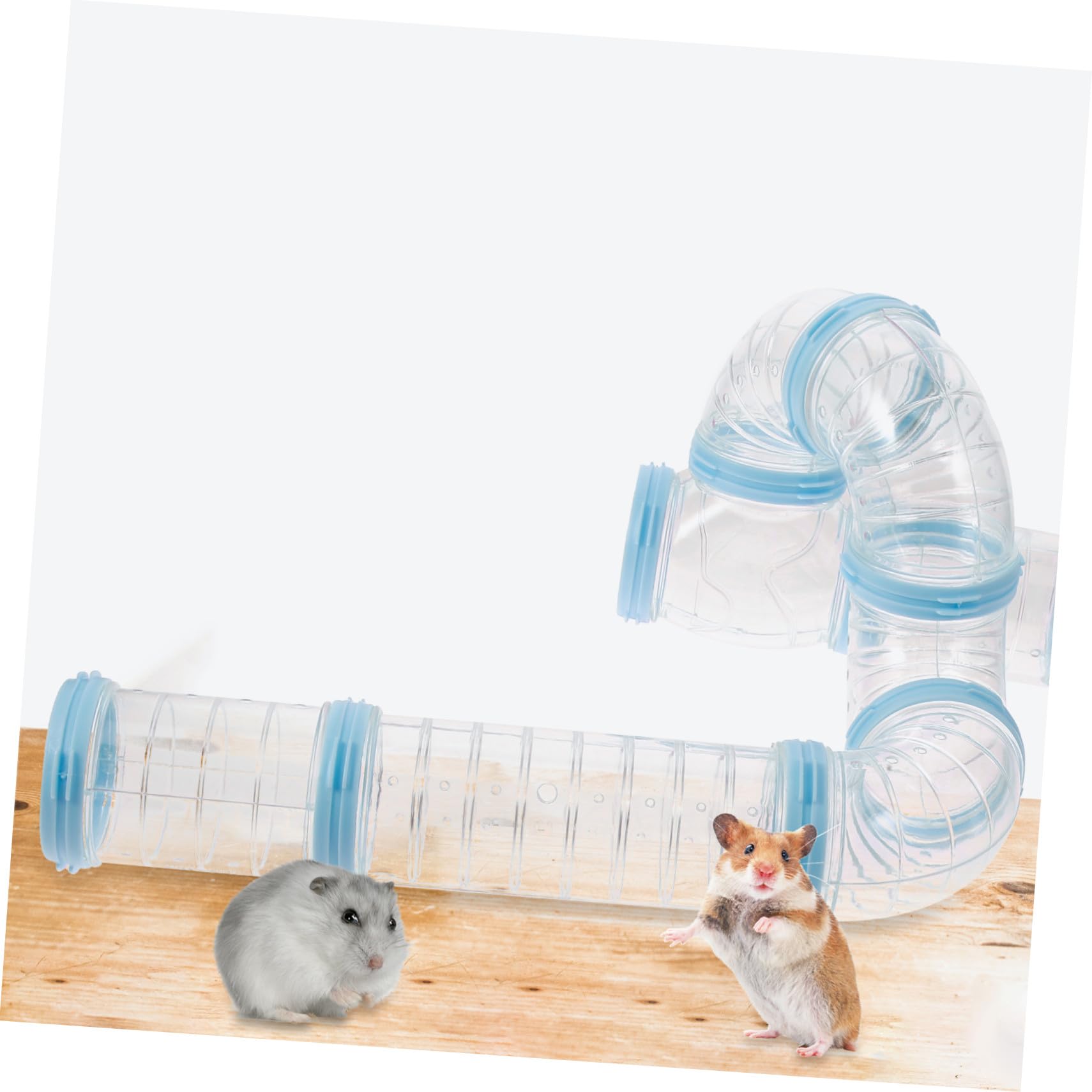 TEHAUX 2 Satz Hamsterröhrenset mit Selbstgemacht Verbindung Transparentes Pp Material Abnehmbare Bauweise Einfach zu Reinigen für Hamster und Eichhörnchen im Käfig