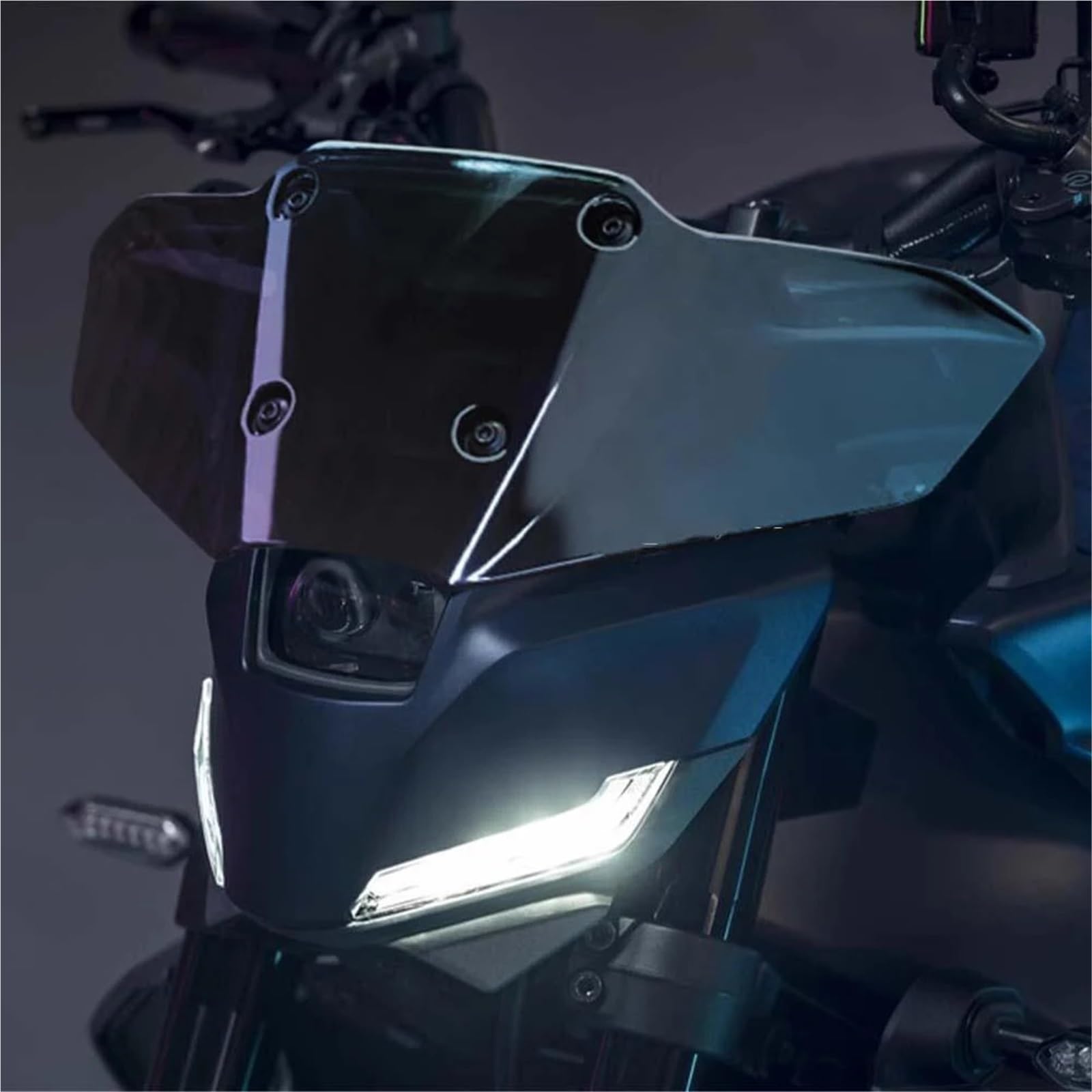 powietrzadeflektor Pasuje do YAMAHA MT-09 MT09 2024 Owiewka wiatrowa Akcesoria ochronne na przednią szybę motocyklową Owiewka przednia Przednia szyba motocyklowa(1 Set Dark gray)