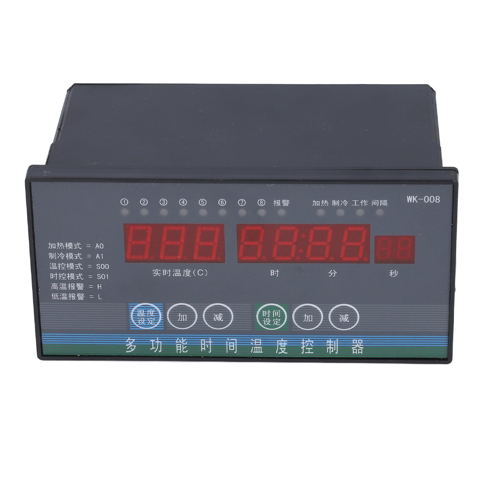 FTVOGUE Controlador de Temperatura ABS Termostato Digital 8 Salidas de relé 110 a 230 V con Sonda de 32,8 Pies ±0,5% FS para Invernadero, Granja, Incubadora, Elaboración de Cerveza, Calefacción,