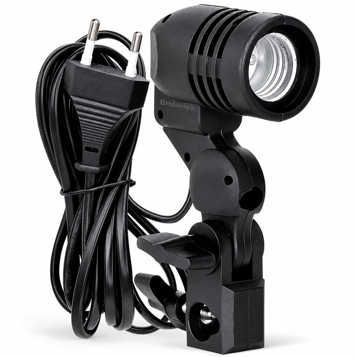 BROLAVIYA E27 Single Head Bulb Holder Socket Flash Umbrella Bracket Photo Lighting Bulb Holder For Photography Studio Accessories-image-10