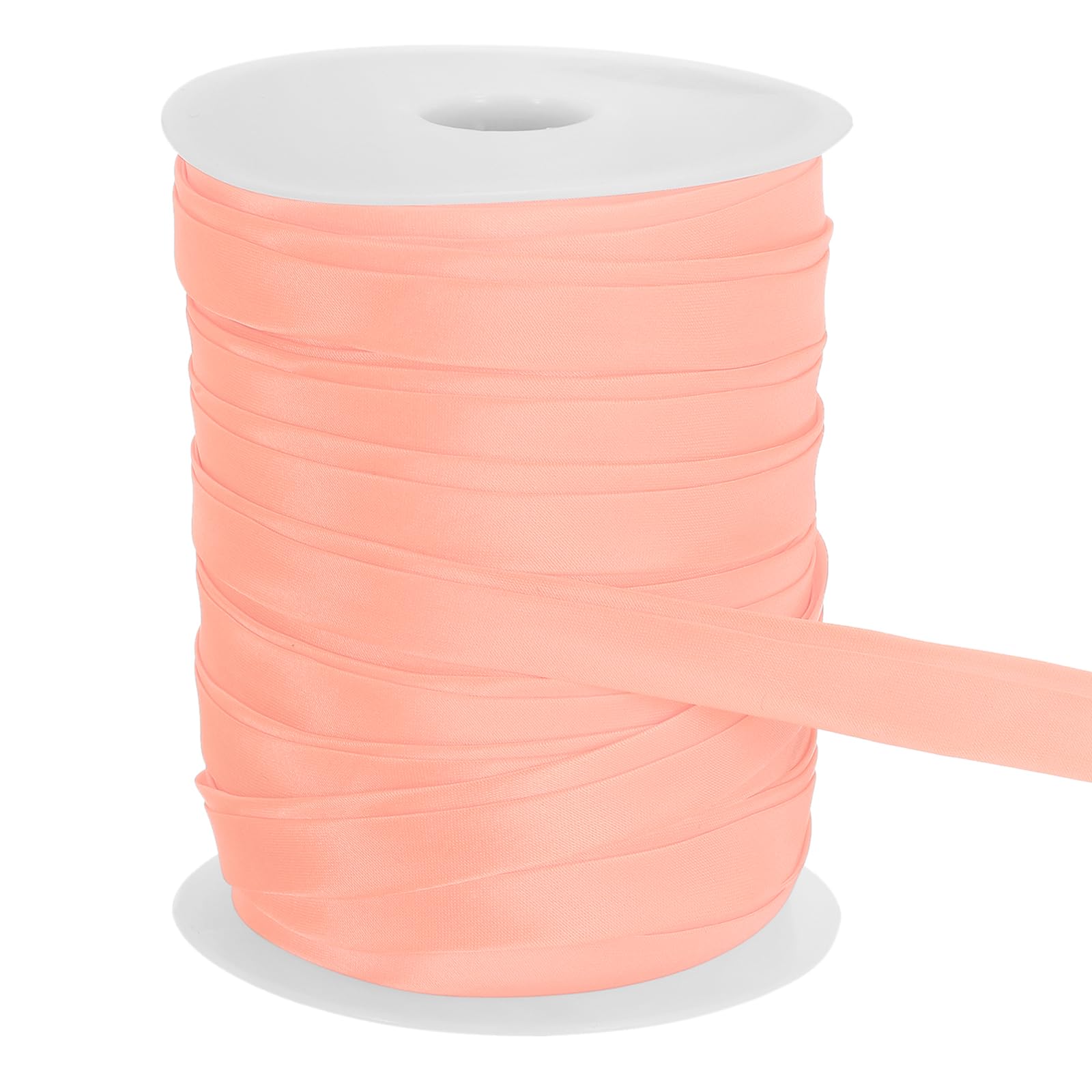 sourcing map Double Fold Bias Tape for Sewing 3/5 Inch x 55 Yards Satin Pre-fold Continuous Binding Tape for Seaming Quilting Hemming Binding DIY Crafts, Pink — image 1
