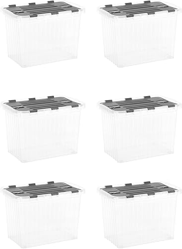 Miniatura 32 de Superio Cajas de almacenamiento transparentes con tapas, contenedores de plástico de 4.5 cuartos para organizar, cajas apilables, sin BPA, no