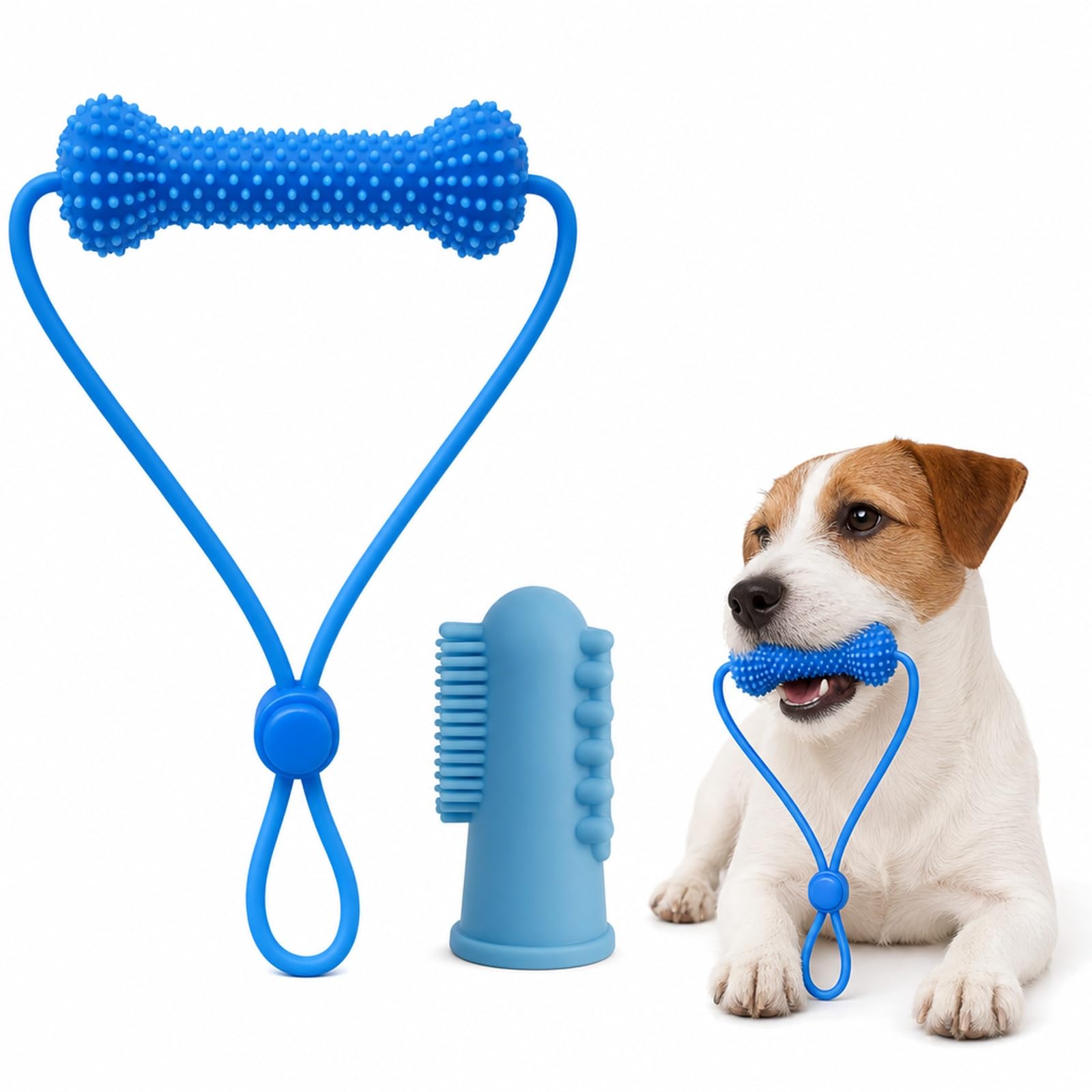 2-Piece Dog Mouth Opener, Dog Teeth Cleaning Set, Blue