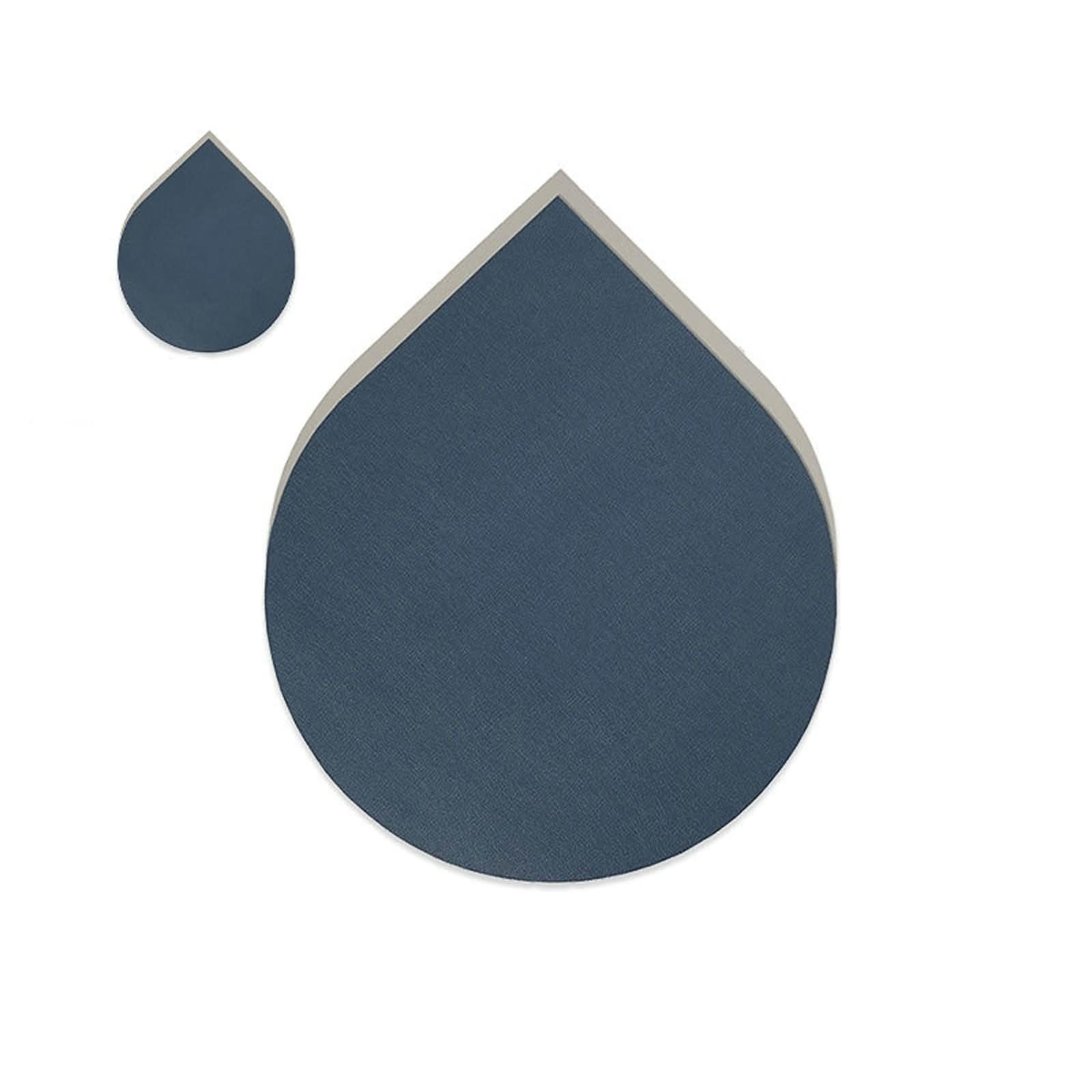 8 Pieces Sets de Table, 38 x 46 CM Tapis de Table Antidérapant a Manger Cuir Gris Bleu, Couleur Unie Double Face avec Goutte D’Eau