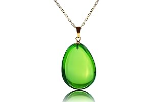 Amberistan Green Puff Drop Amber Pendant Necklace