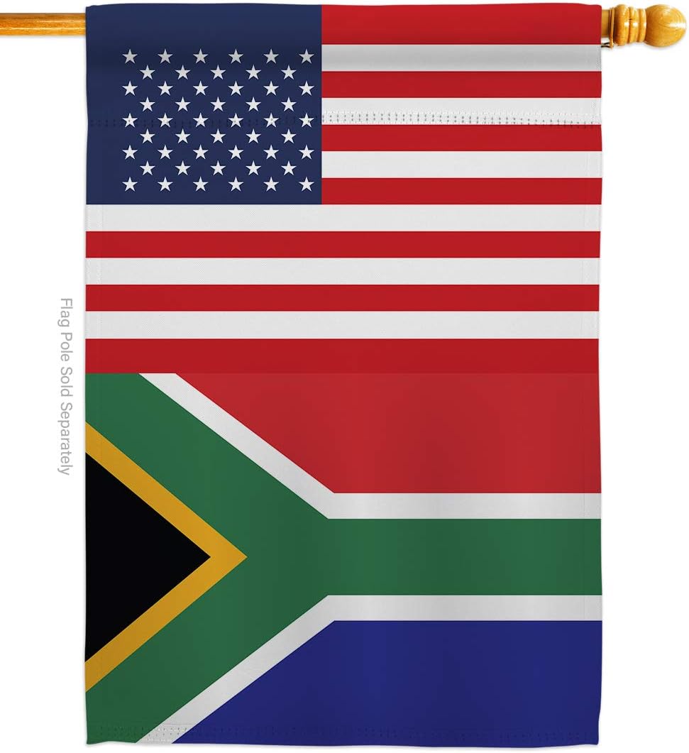 South Africa US Friendship House Flag Regional USA American Alliance World Country Particular Area Small Decorative Gift Yard Banner Double-Sided Made In 28 X 40
