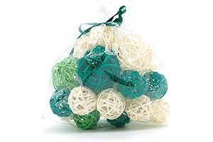 Qingbei Rina Wicker Rattan Balls: Green Decorative Accents for Home and DIY