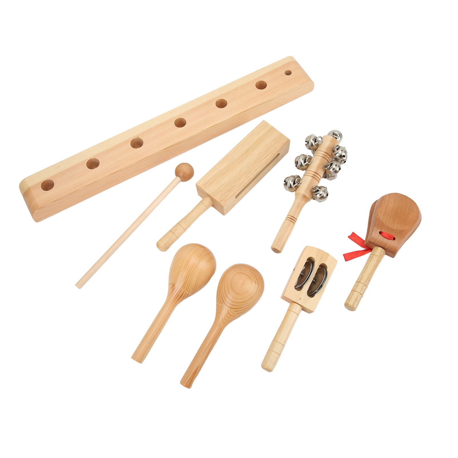 Zestaw perkusyjny dla dzieci Drewniane instrumenty muzyczne z grzechotką Dzwonek Kastaniety Knock Stick Młotek piaskowy dla dzieci Małe dzieci Rodzic Dziecko Czas Lite drewno Metal