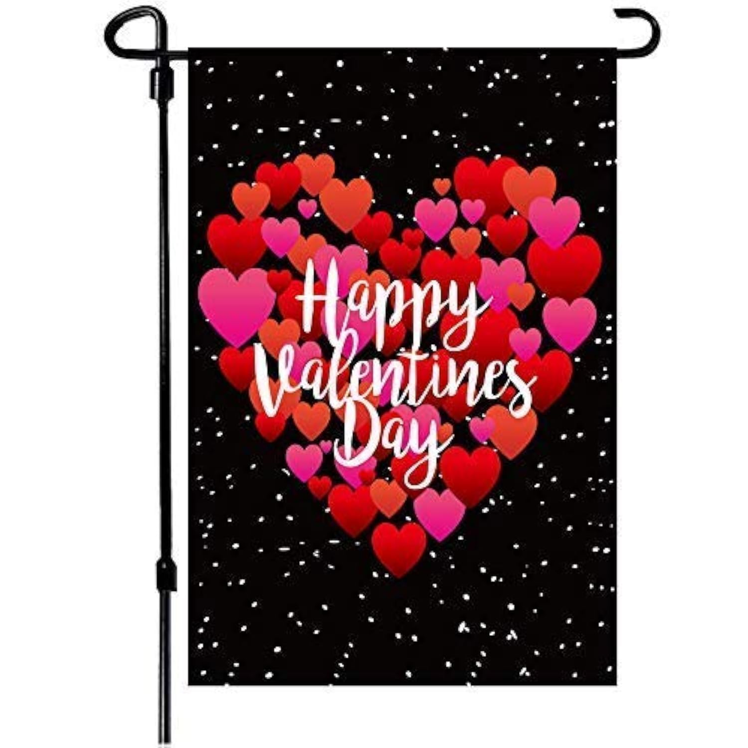 Valentine's Day Flag,12x18 Inch Valentine's Heart Garden Flag Double Sided Printing 2 Layer Burlap Valentine Flags for Your Valentine's Day Decoration