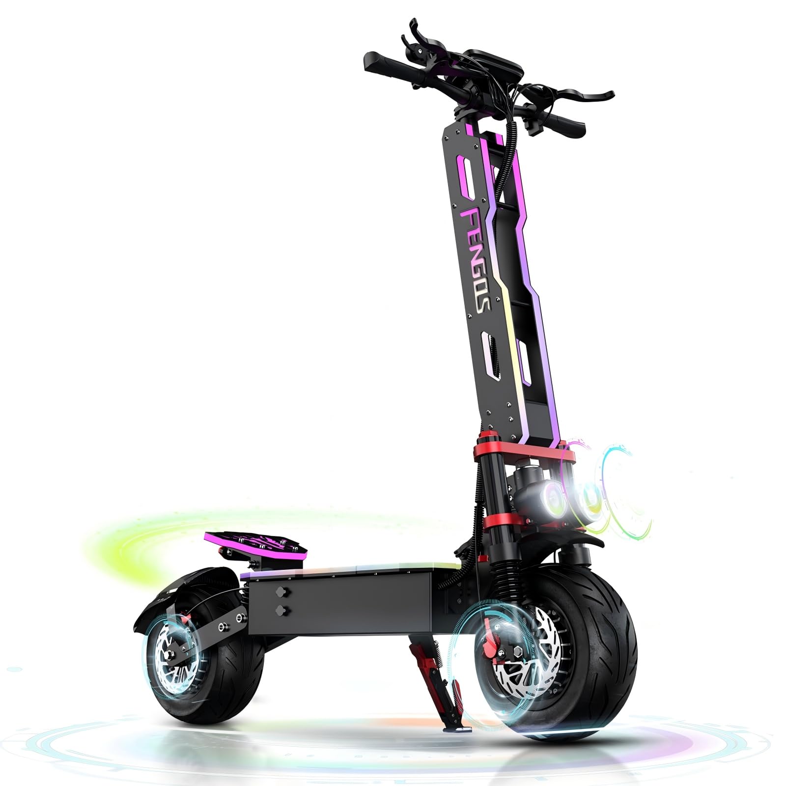 Trottinette Électrique Adulte, Double Moteur, Batterie 60V 38Ah, Jusqu'à 150 km d'Autonomie, Pneus Tout-Terrain Tubeless 12", NFC, Application, Freins ABS, Charge Max 249 kg