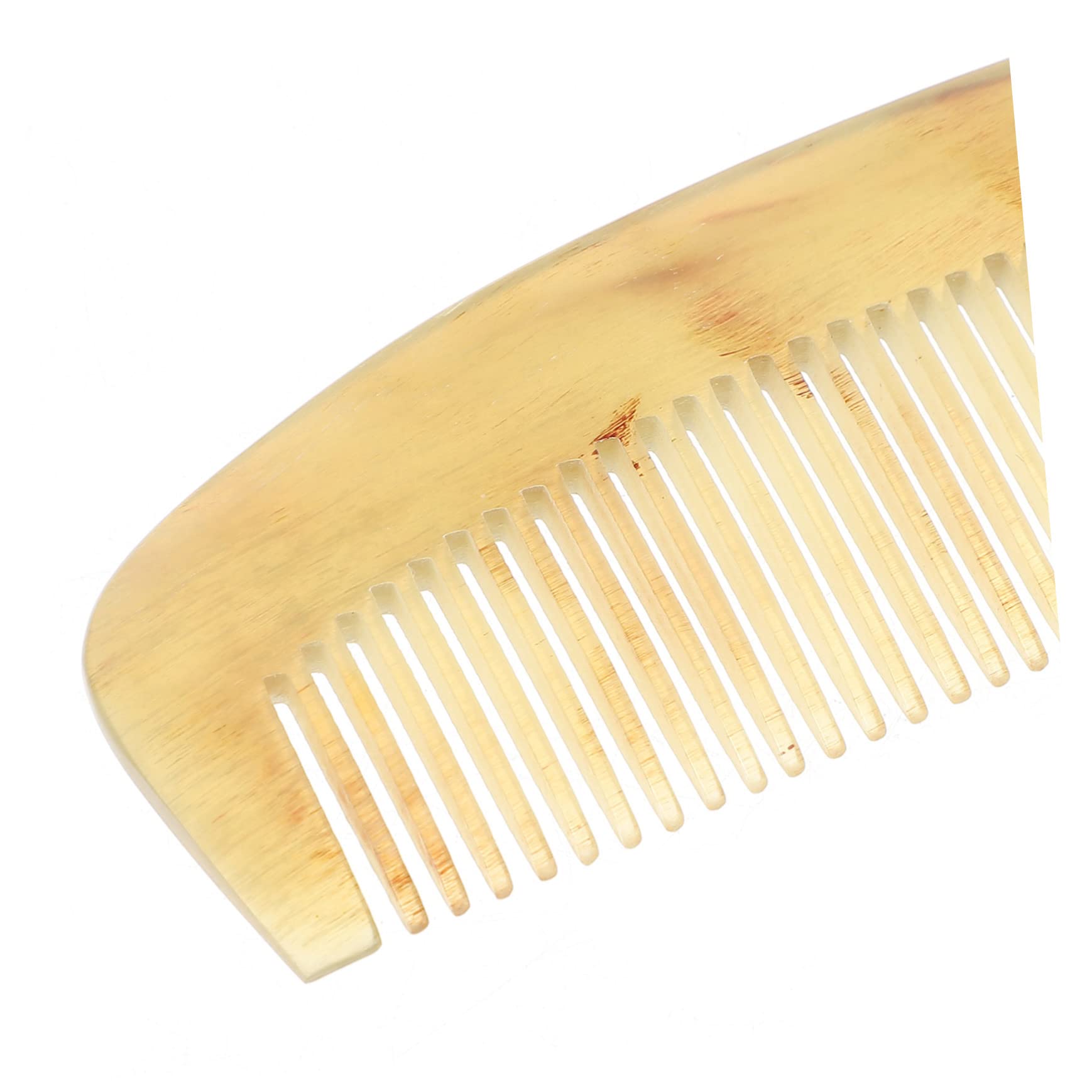 BESTYASH Peine de Cuerno Antiestático Natural Peine para Masajear el Cabelludo para Cabello Grueso Liso Rizado Herramienta de Peinado Cuidado del Cabello Barba