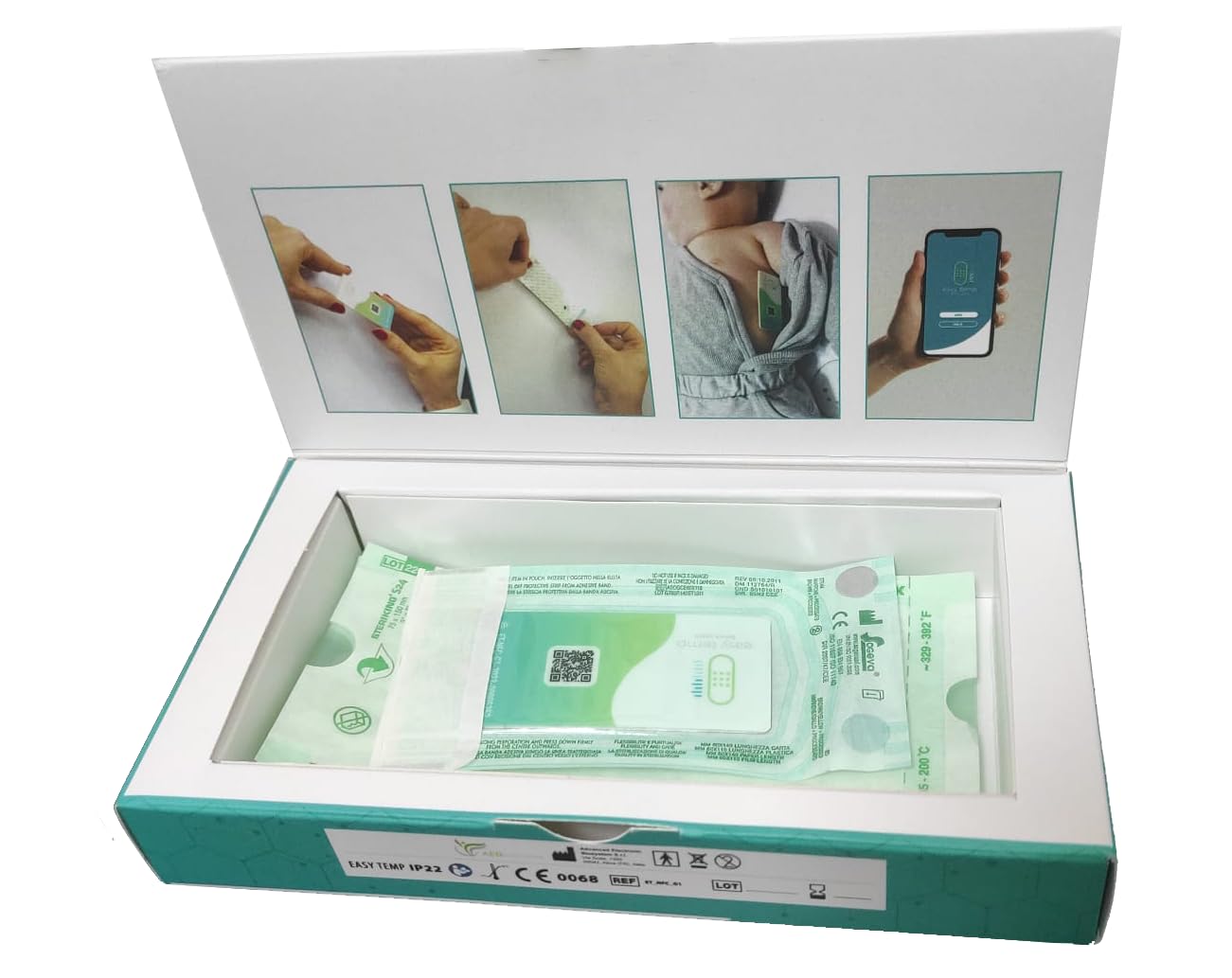 Termometro Easy Temp NFC - Febbre Senza Contatto, Neonato Slim, Allarme Febbre Su App