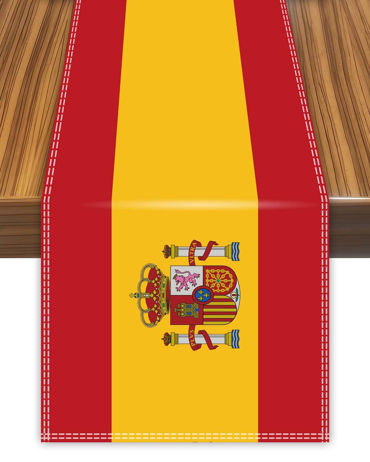 Petite Pine Spain Table Runner,Spanish Flag Tablecolth For Dining Home Decor