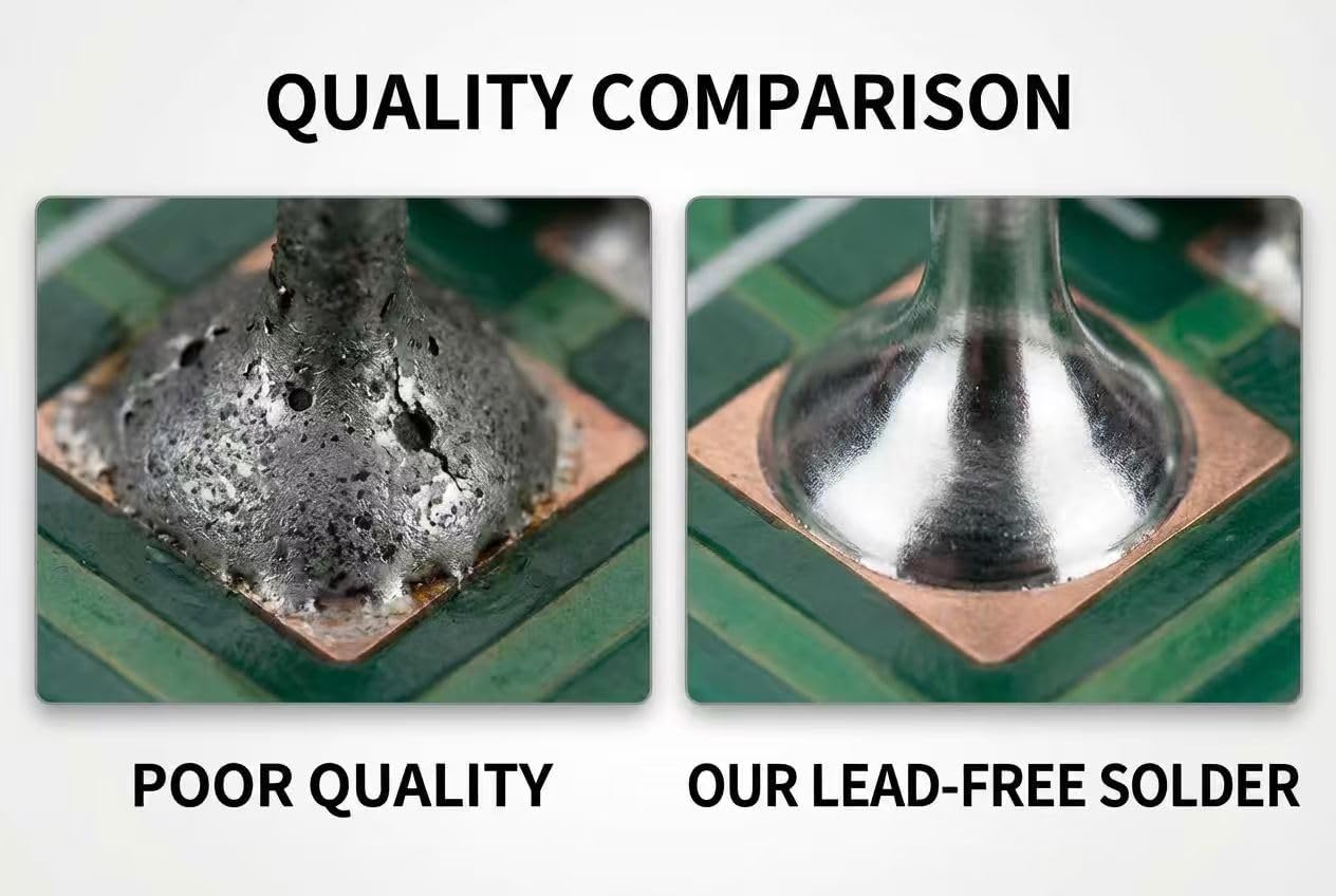 3Pcs Solder Wire Leadfree,High Purity Tin Rosin Core Solder for Electronic Electrical Soldering Components Repair,Low Residue (0.8mm 33g)