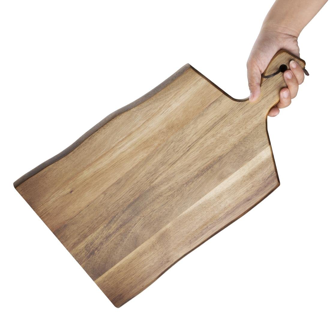 Olympia Plancheà découper en bois d'acacia avec poignée ondulée 15 x 355 x 250 mm
