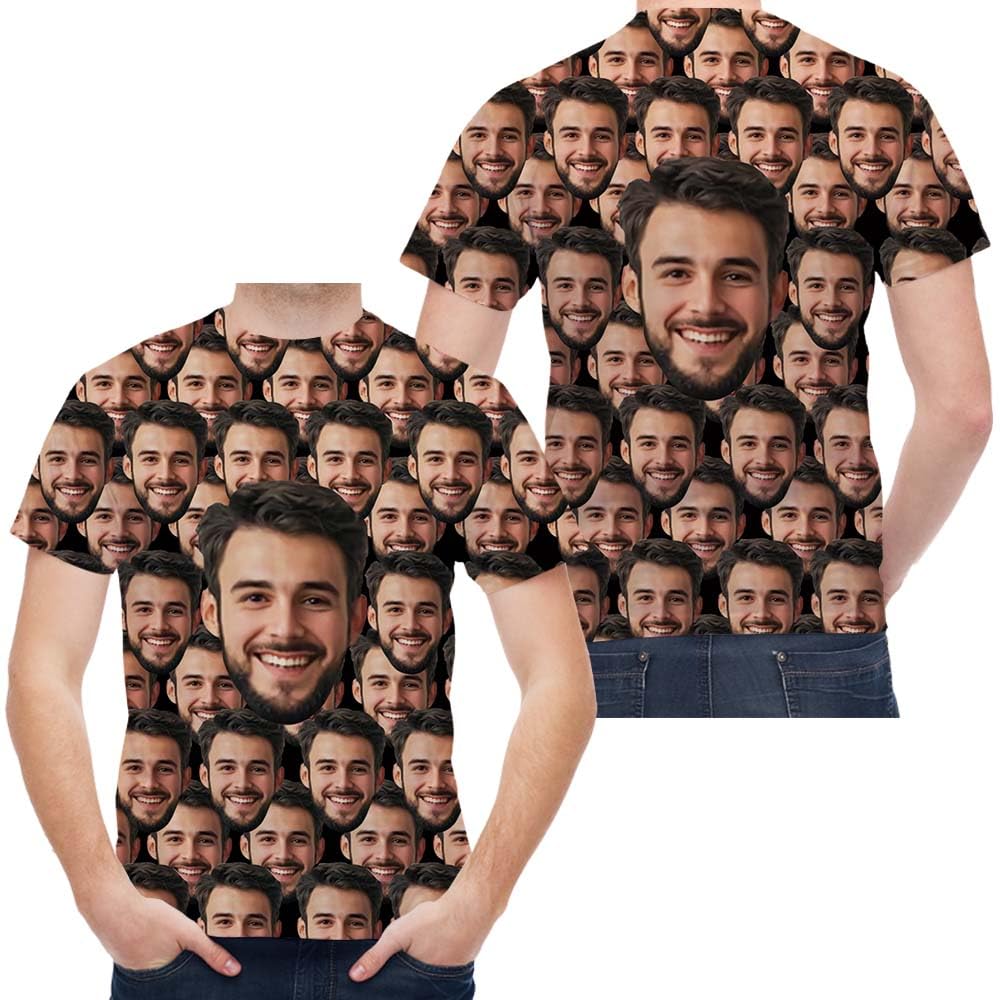 ERICAT Personalised T Shirts for Men Women Bulk Custom T-Shirt Design Your Own Customisable Shirt Add Image Photo Text for Gifts