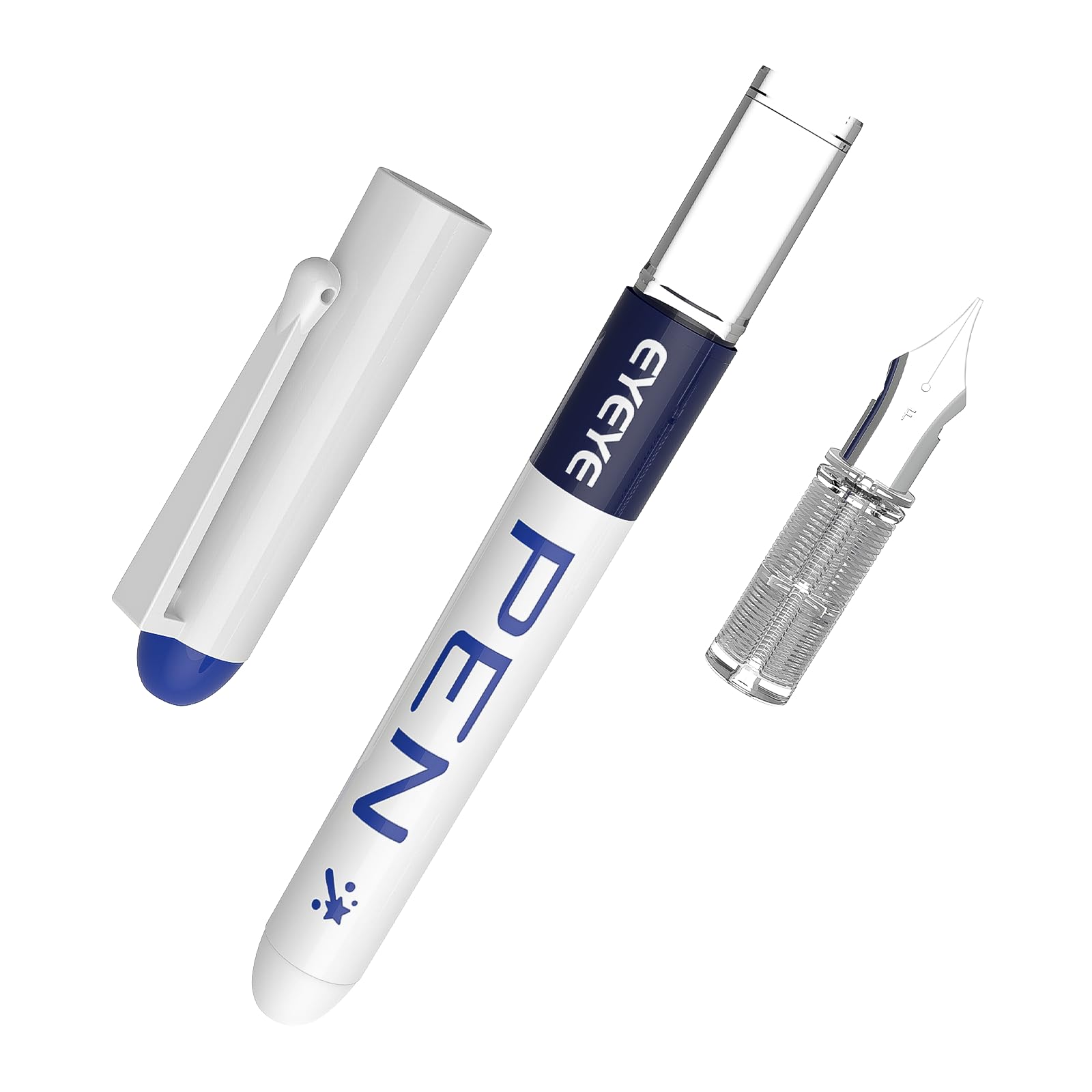 EYEYE Fountain Pens for Writing 8 Pack Assorted Colors Fine Point Disposable Fountain Pens Stainless Steel Nib Smooth — view 4