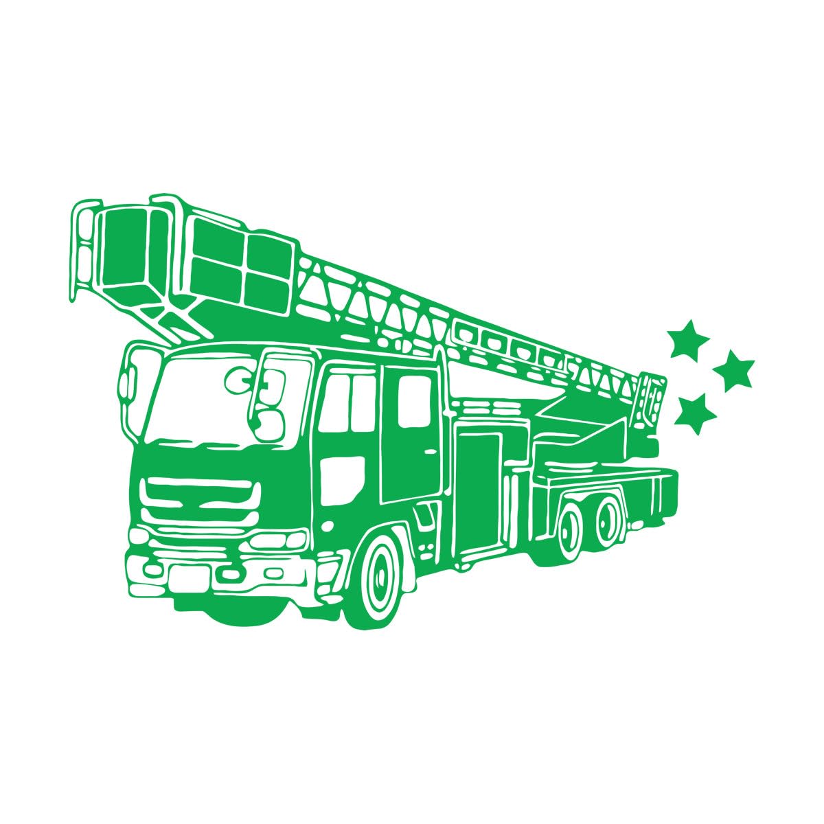 Firetruck Wall Sticker Cartoon Fire Hydrant Car Vehicle Wall Nursery Interior Wall Decal Children Room Home Decoration Large - 57x88cm — image 1