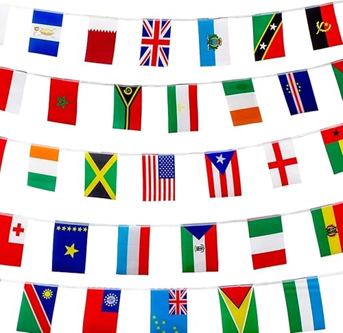Bandera de 32 países banderas pequeñas para colgar banderas internacionales banderas de cadena para decoración de bares clubes deportivos banderas