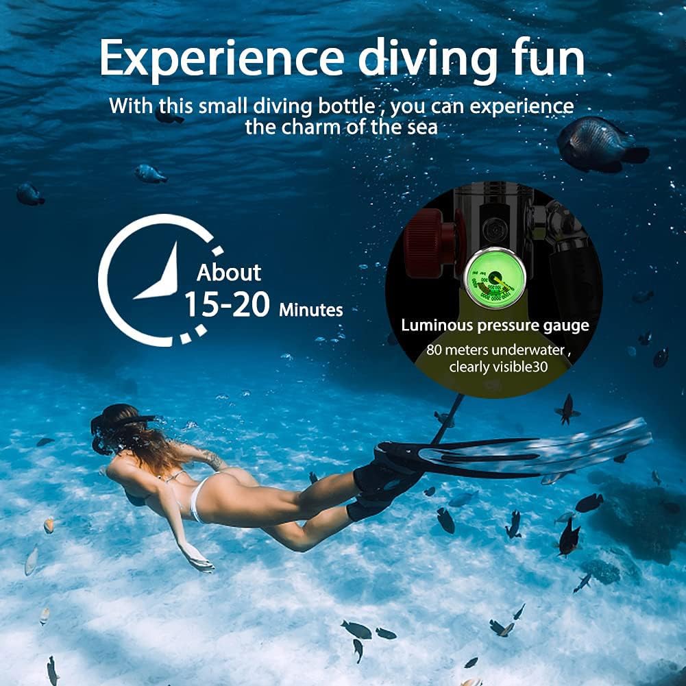 Mini Bombola Subacquea Da 1L Con Rebreather - Autonomia 15-20 Minuti Per Immersioni Ricreative - Foto 11