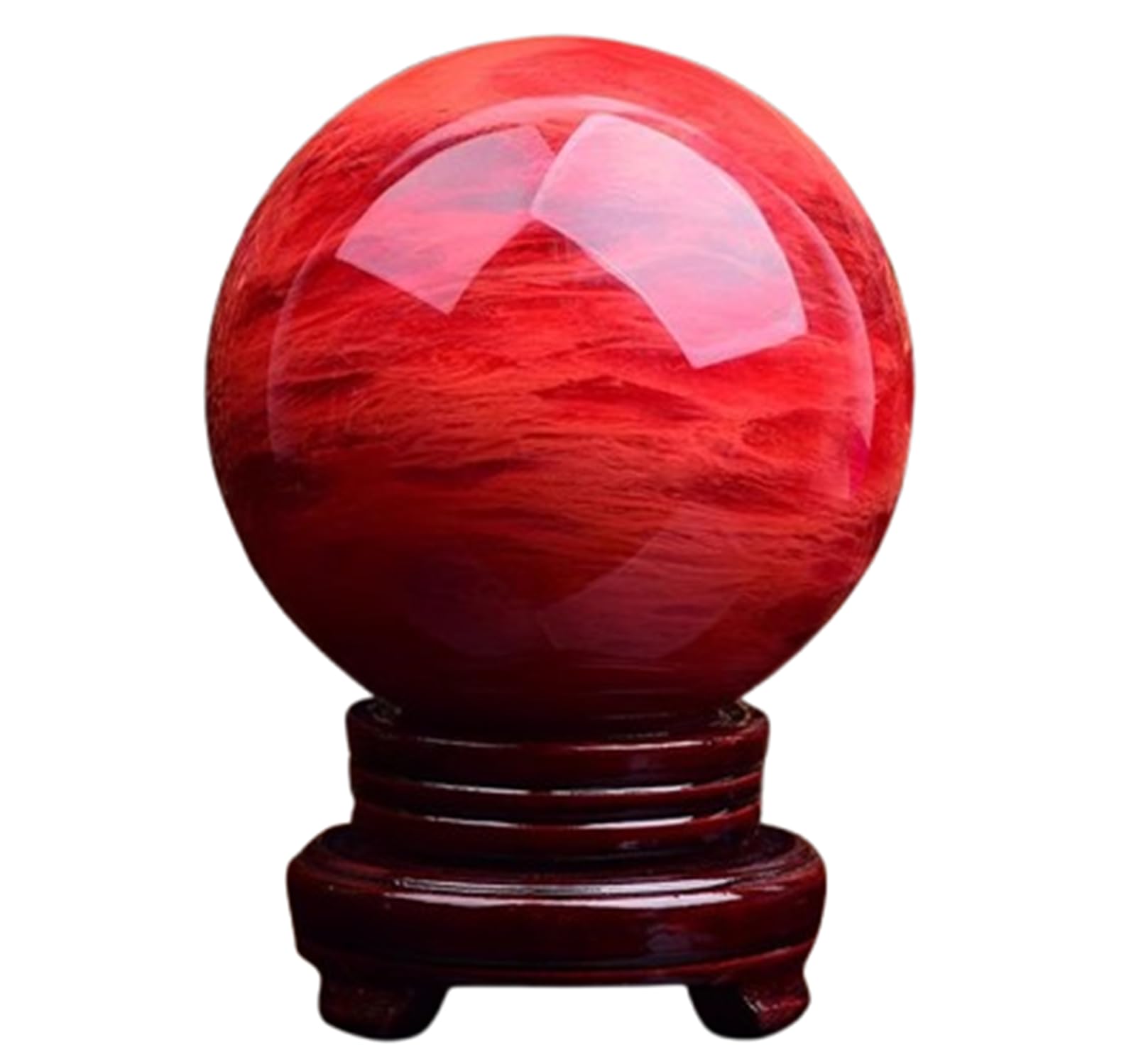 BJXKHFPIV Smelting Red Crystal Ball Decorative Sphere Crystal Ball Prop Ornament for Feng Shui Divination Fortune Telling Tabletop Home & Office Decoration,50mm