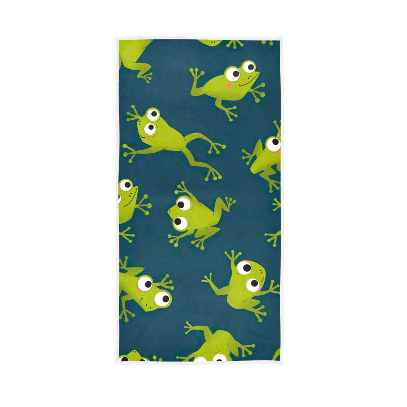 HUYGD Jumping Frogs Hand Towel, 15 x 30 Inches Soft Hand Towel Spa Towels for Bathroom Microfiber Hand Towels for Bathroom