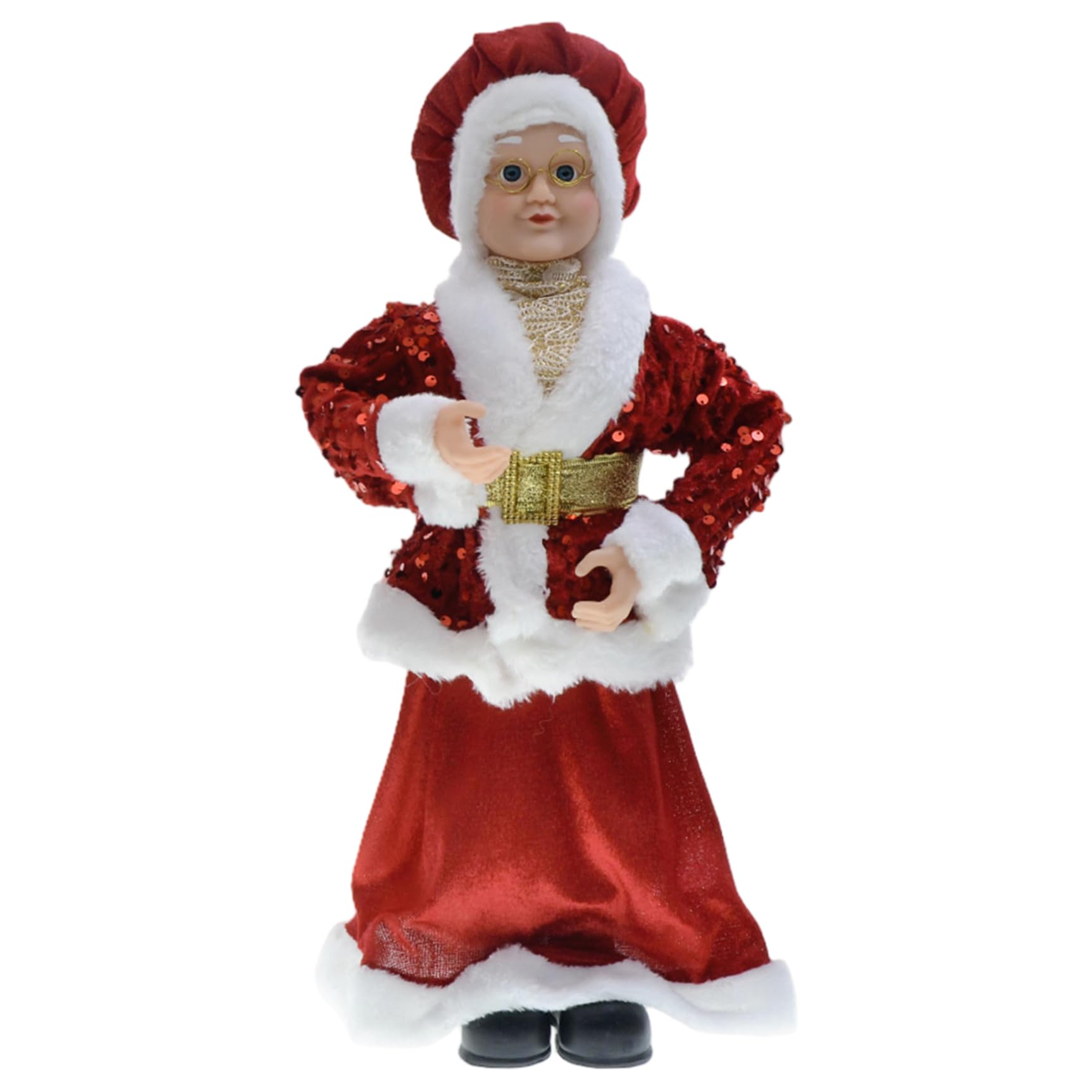 CAKEEYUM Santa Figurines 17.7in Standing Santa Statue with Hat Cute Christmas Ornaments for Home Office Table Xmas Party Favors, Mother Christmas, Toys, Figurines, Decor