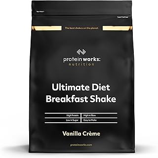 Protein Works - Ultimate Diet Breakfast Shake, Low Calorie Breakfast Shake, High Protein, Low Sugar Breakfast, 9 Servings, Vanilla Crème, 500g