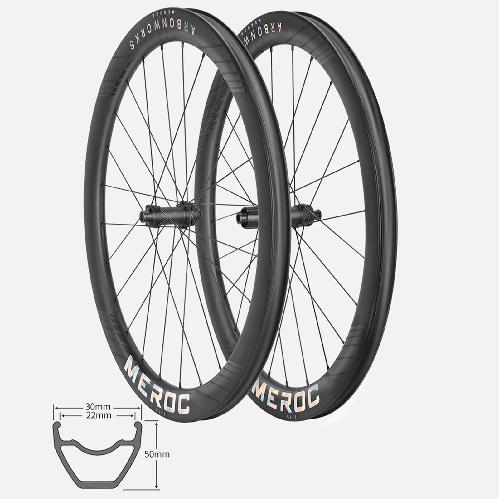 Zestaw kół rowerowych z włókna węglowego 700C 50mm koło rowerowe Center Lock hamulec tarczowy 24H piasty wał wtykowy 100 mm / 142 mm do kasety 8/9/10/11/12 biegów