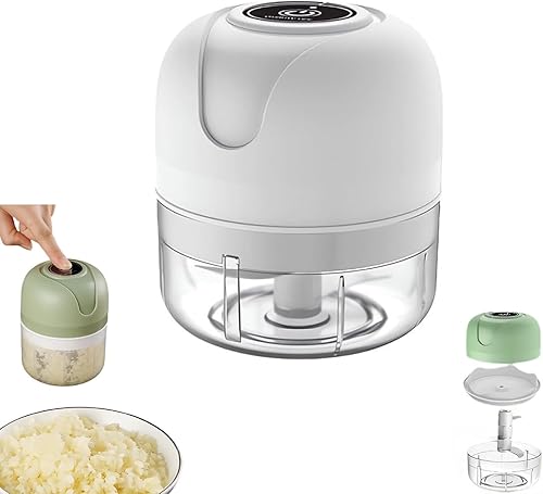 Miniatura 1 de Molinillo eléctrico de ajo recargable USB, mini picador inalámbrico para cocina, picadora de ajo portátil, procesador de alimentos, para cortar ajo,